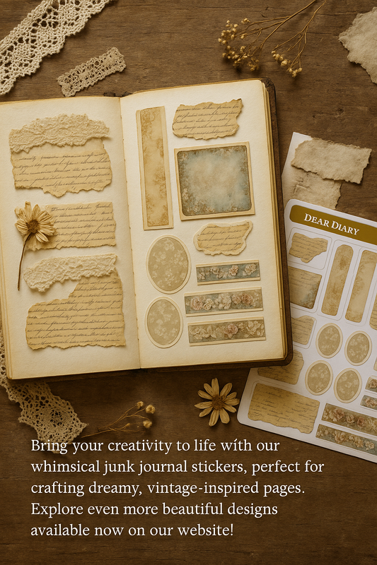 Torn Paper Stickers for Junk Journal – Vintage Ephemera Aesthetic Set