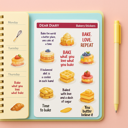 Bakery Stickers for Planner & Journal – Cute Dessert Theme
