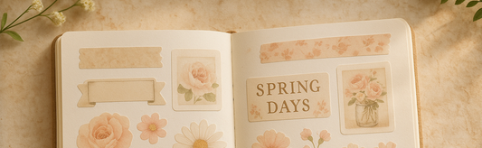 Monthly Spread Ideas with Washi Tape and Floral Stickers
