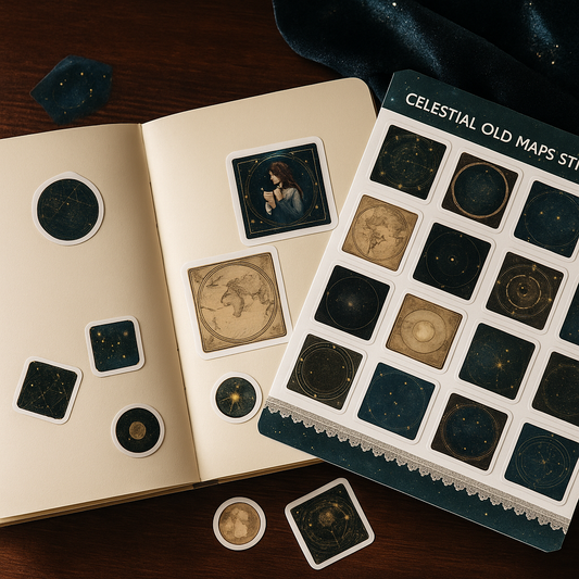 Celestial Journal Stickers – Vintage Star Maps & Moon Phases