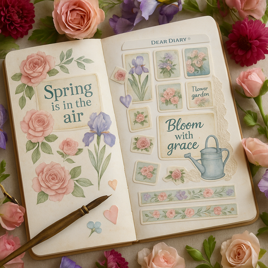 Spring Flower Garden Stickers for Journal & Planner – Bloom Theme