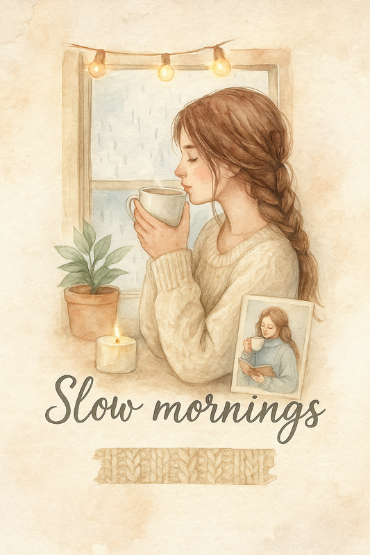 Slow Morning Stickers for Journals & Planners – Cozy Girl Theme