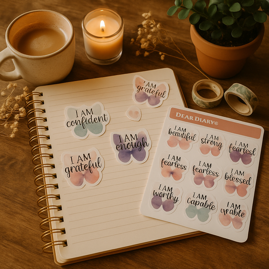 I AM Affirmation Stickers – Pastel Butterfly Self-Care Stickers for Mental Health Journals & Planners