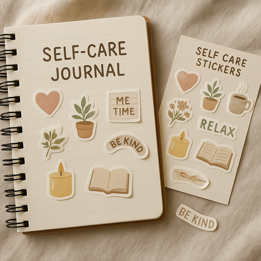 Self-Care Planner Stickers – Relax & Wellness Journal Vinyl Sheet