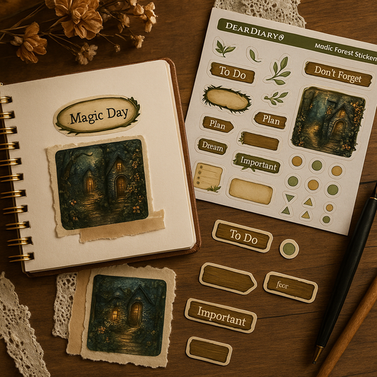 Magical Forest Stickers – Fantasy Planner & Journal Set
