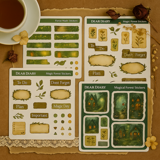 Planner Stickers Fantasy Forest – Magical Cottage & Trees