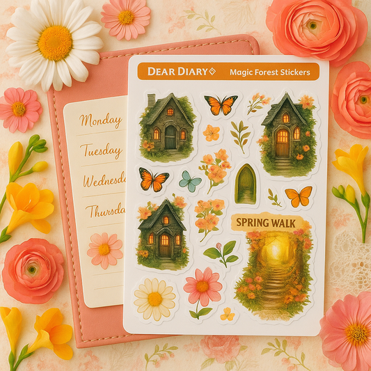 Dear Diary Magical Stickers – Enchanted Forest Cottage Theme