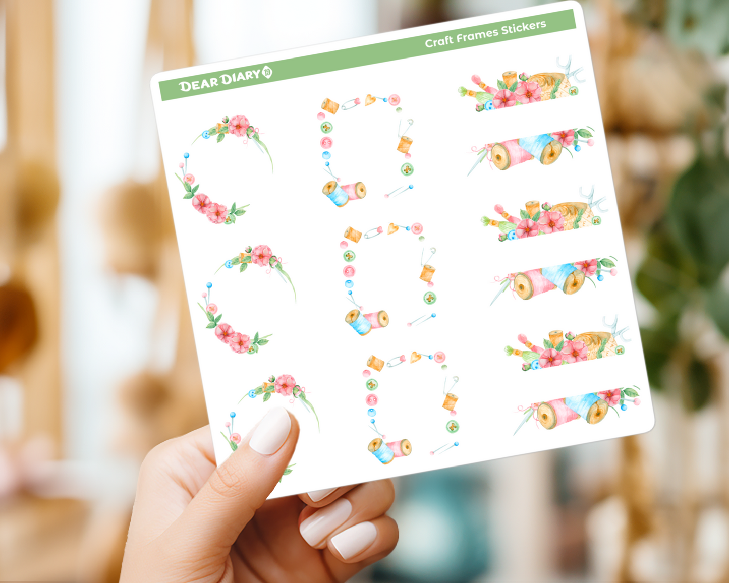 Watercolor craft frames journal stickers sheet WCPS03
