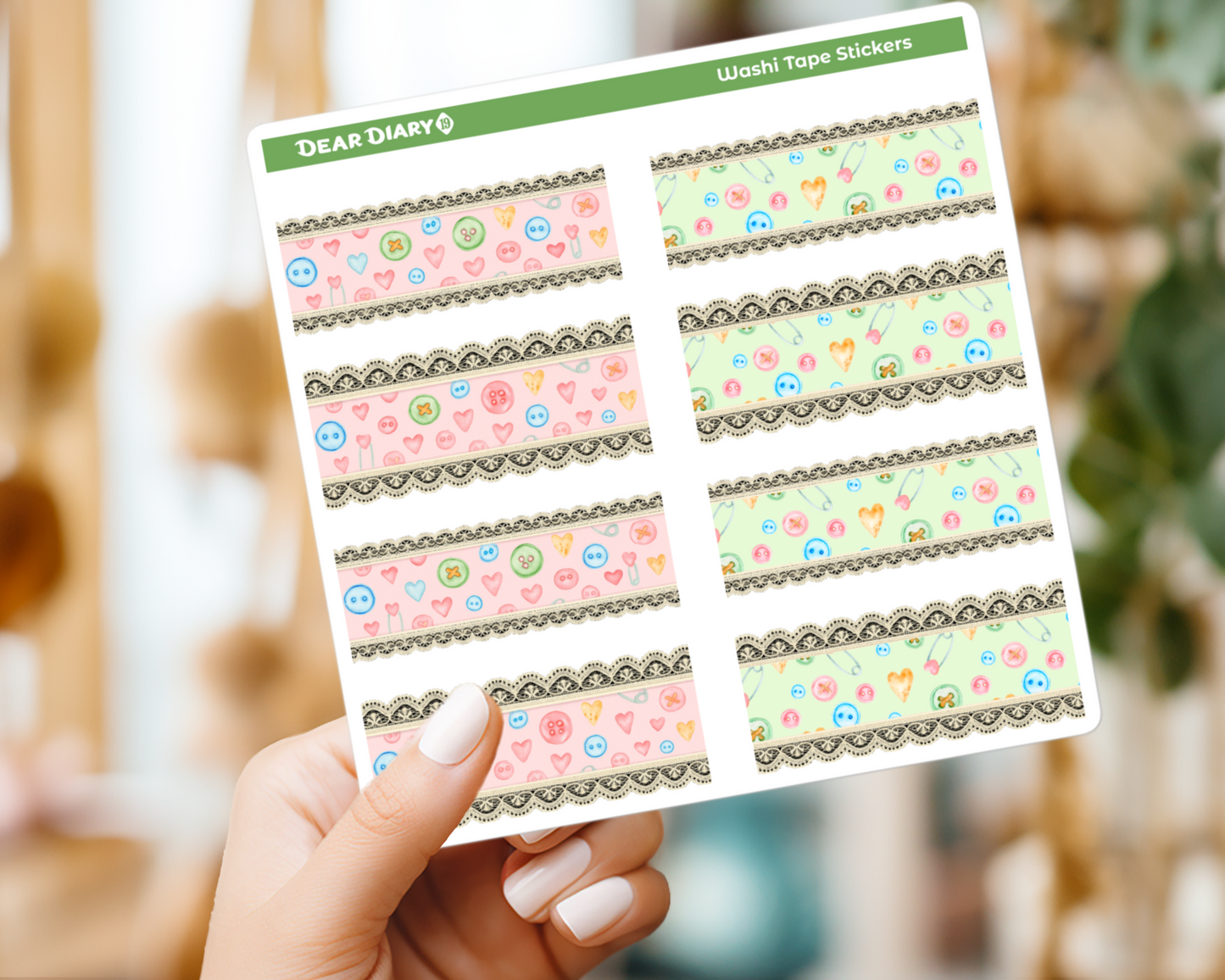 Washi tape journal stickers sheet WCPS04