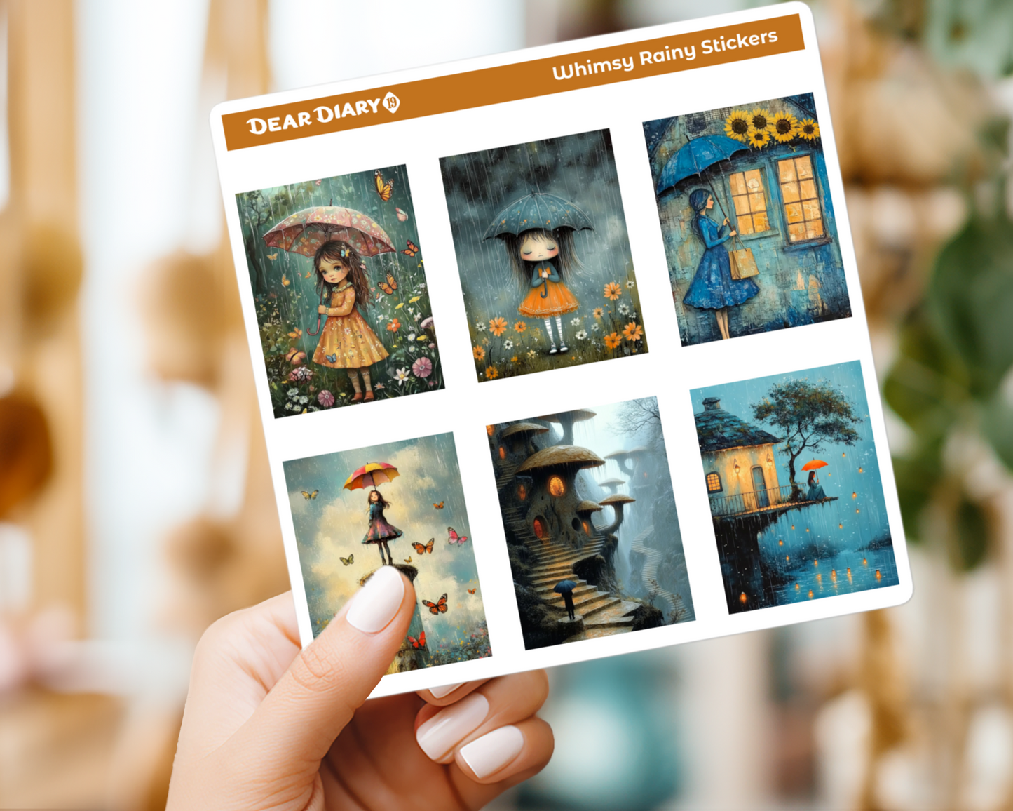Whimsy Rainy journal stickers sheet WRPS03