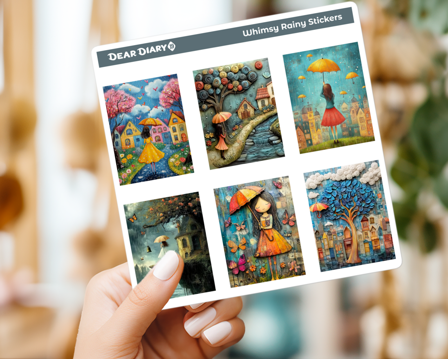 Whimsy Rainy journal stickers sheet WRPS01