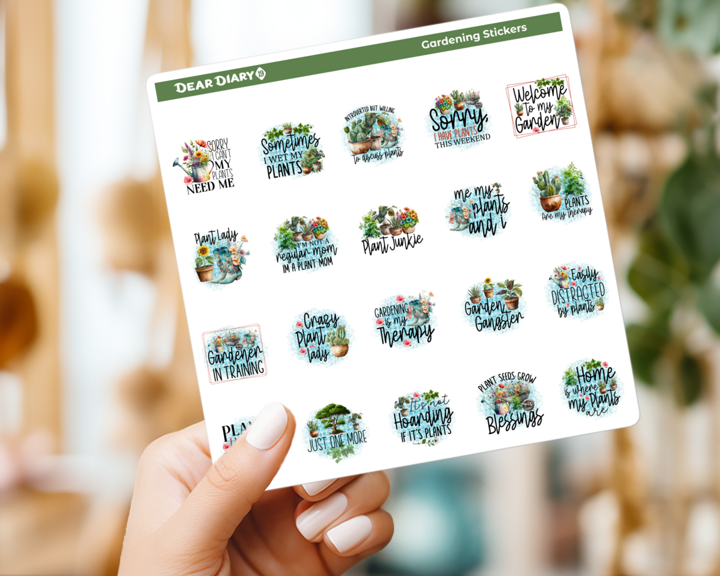 Gardening journal stickers sheet GDPS01