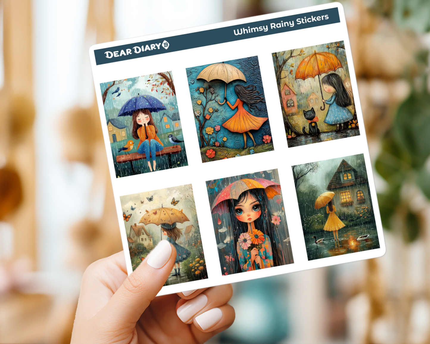 Whimsy Rainy journal stickers sheet WRPS02