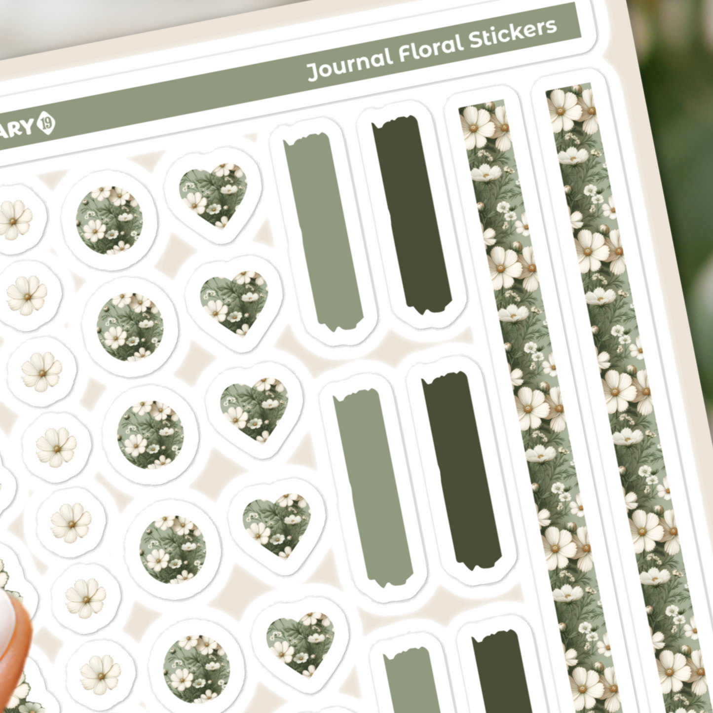 Big floral journal stickers sheet FJSH04