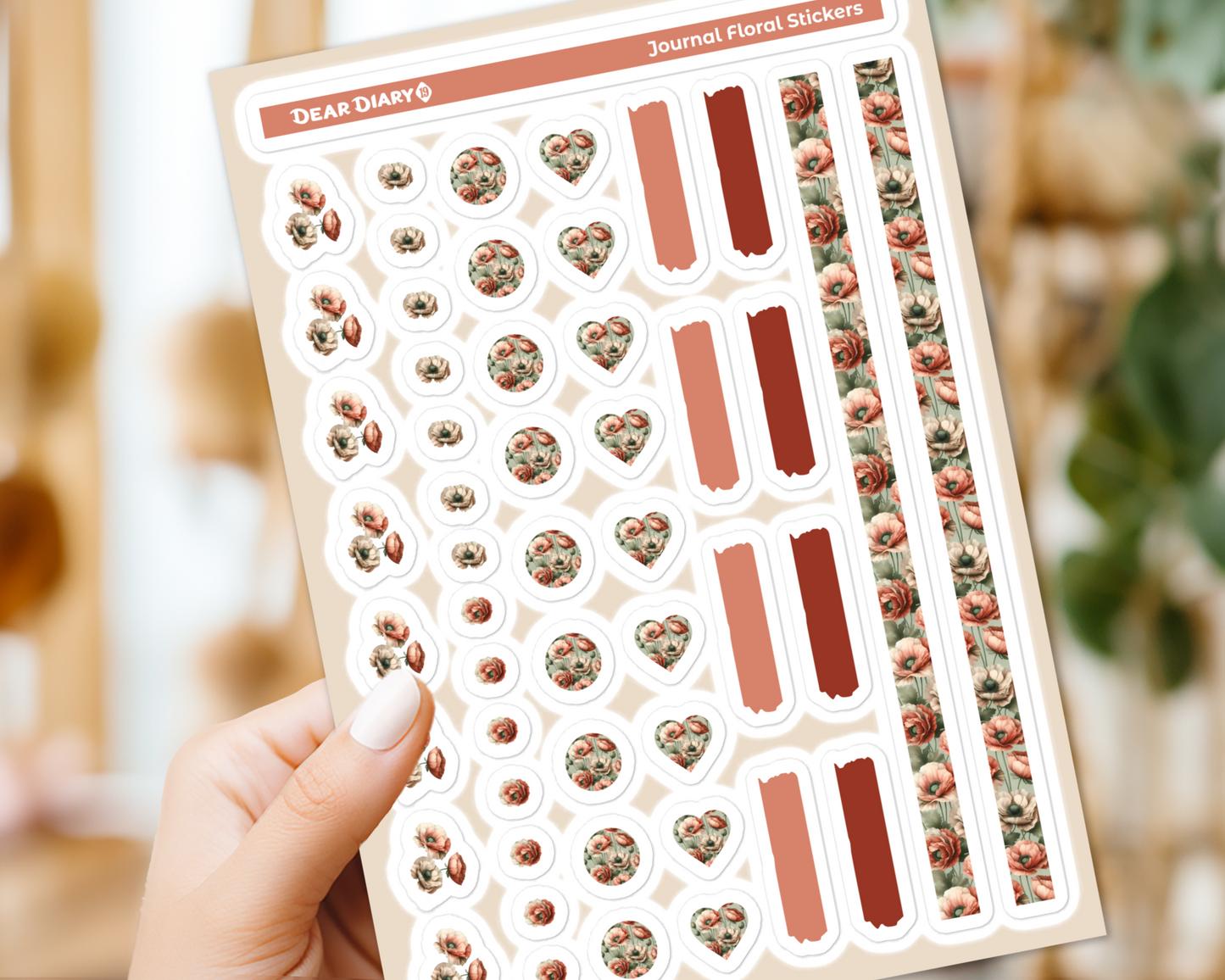 Big floral journal stickers sheet FJSH05
