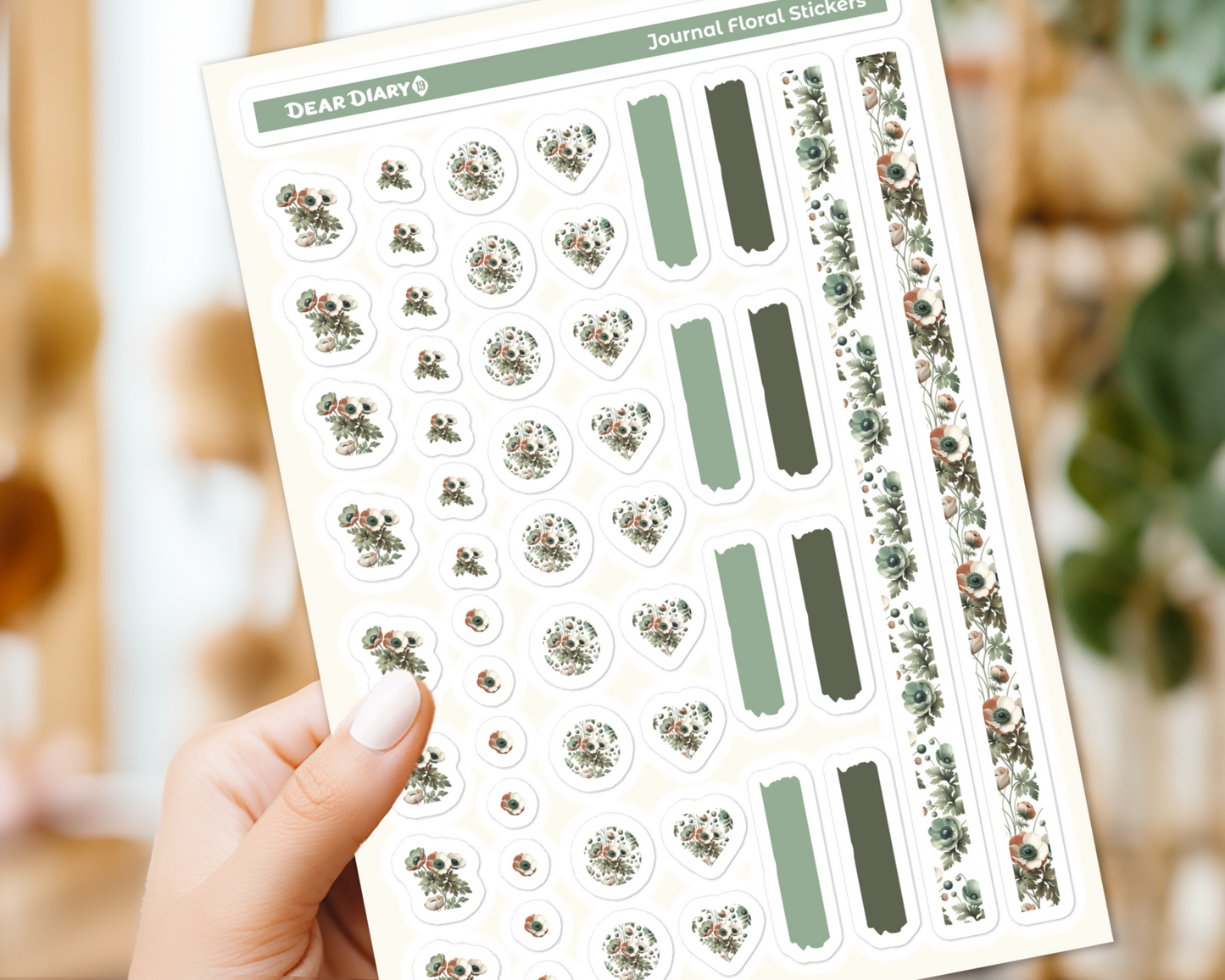 Big floral journal stickers sheet FJSH06