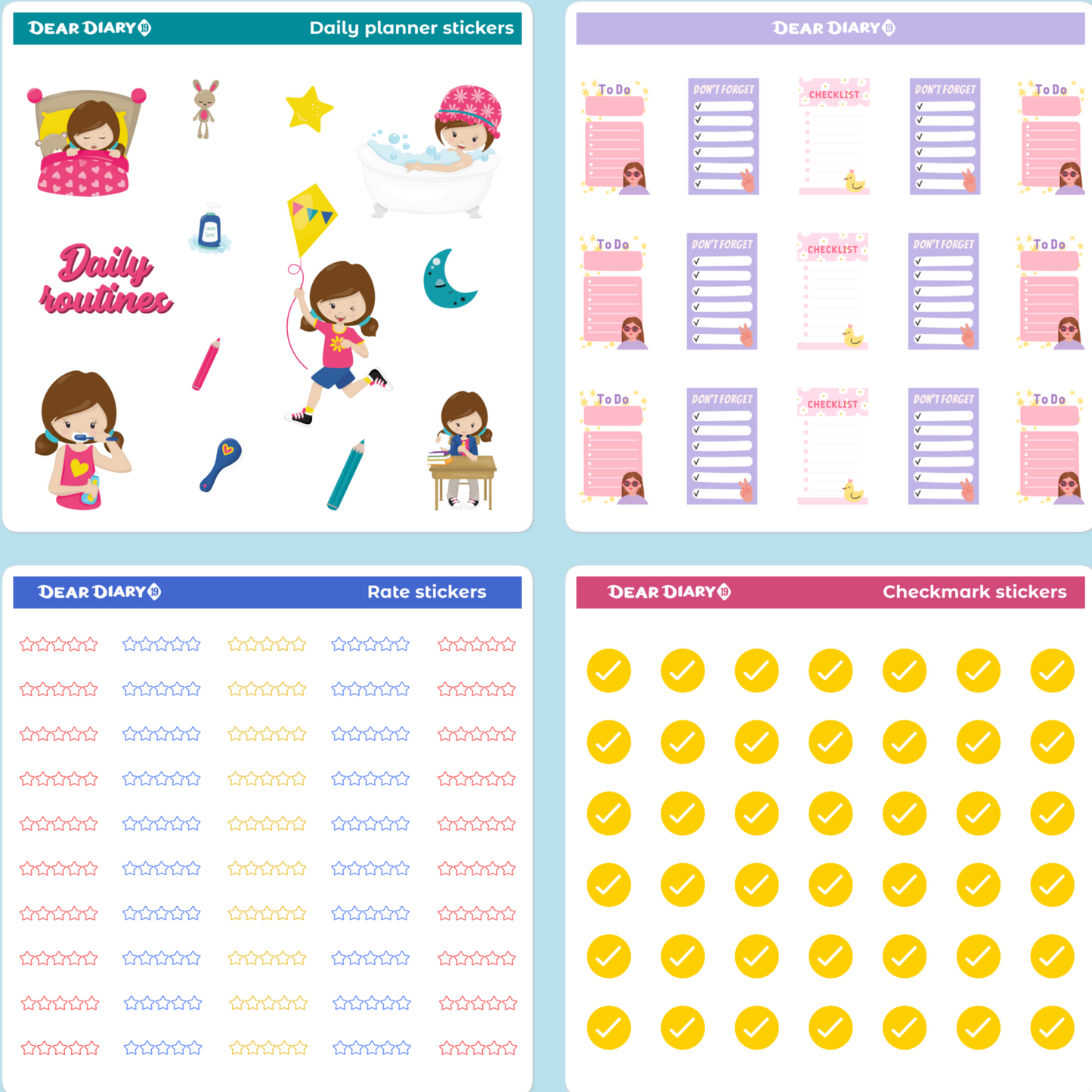 Daily planner stickers sheet - DPSH01
