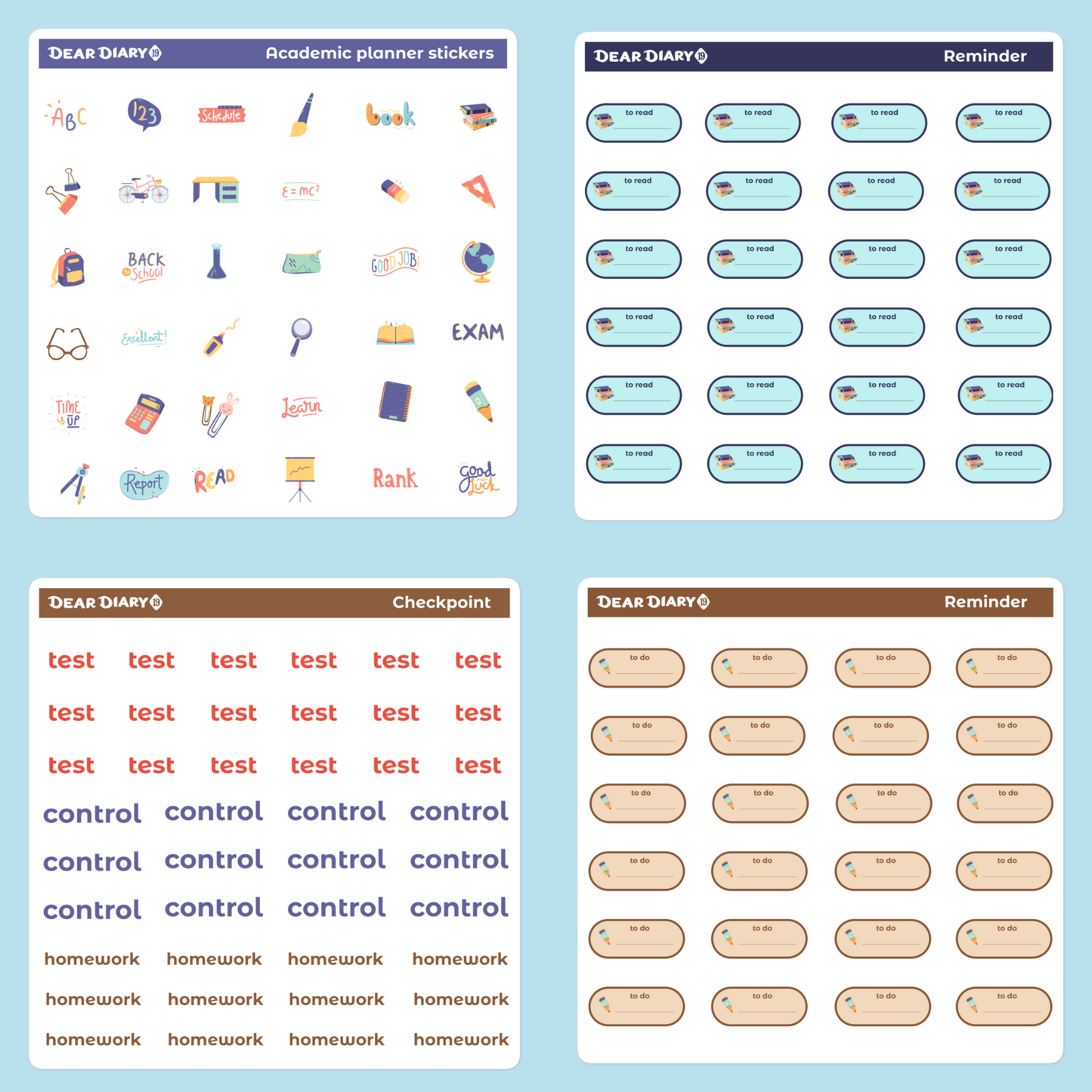 Academic planner stickers sheet - ACSH03