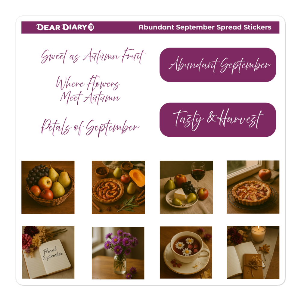 Abundant September spread stickers sheets bundle SPB1P04