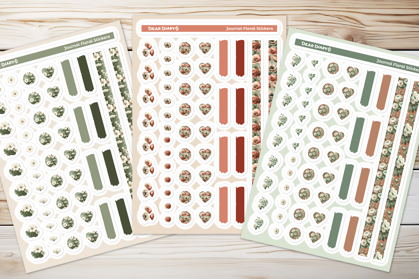 Big floral journal stickers sheet bundle FFSB01