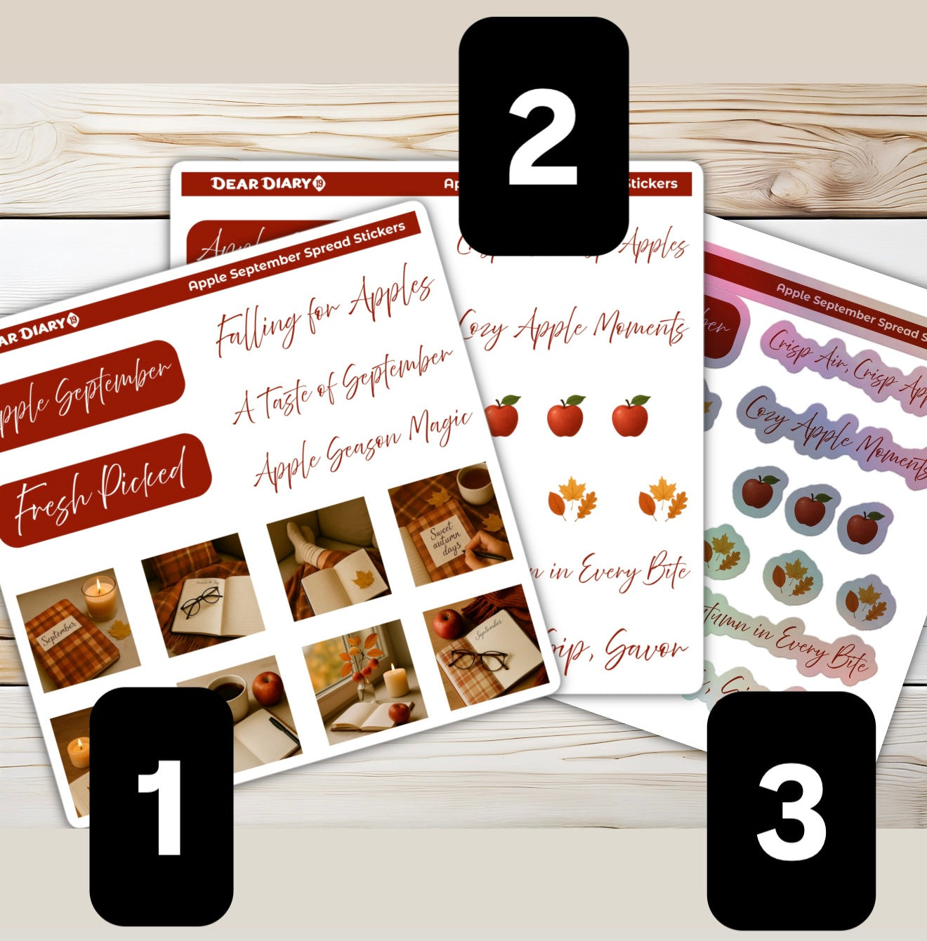 Apple September spread stickers sheets bundle SPB1P03