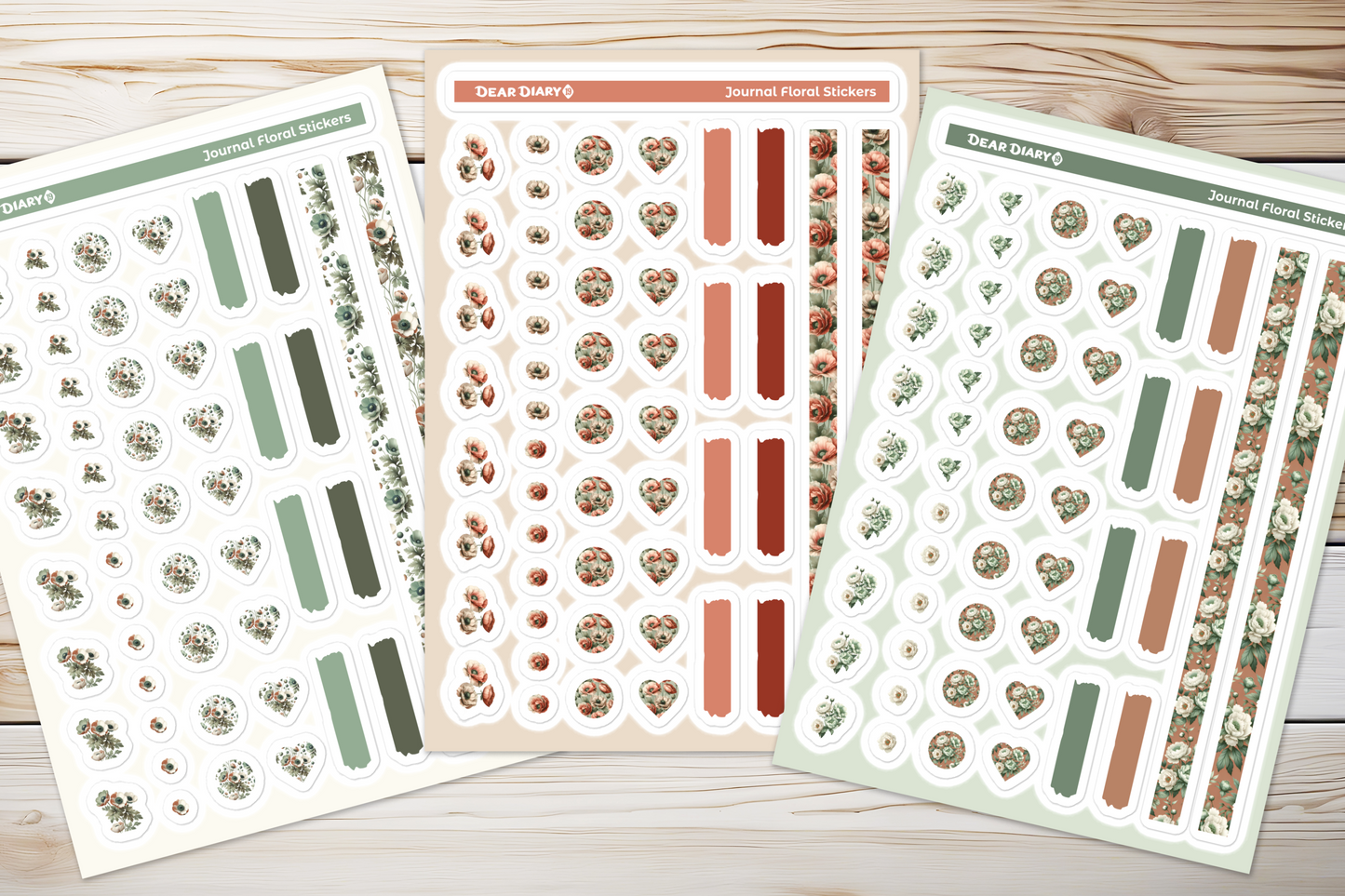 Big floral journal stickers sheet bundle FFSB01