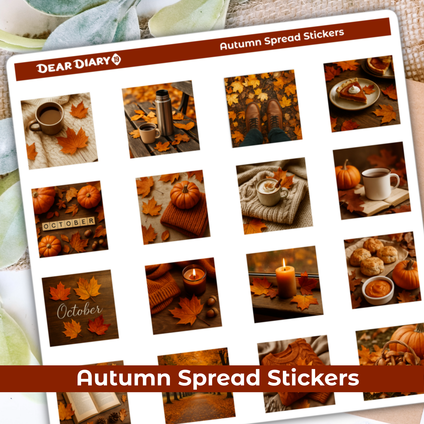 Fall autumn spread stickers sheet FASH01