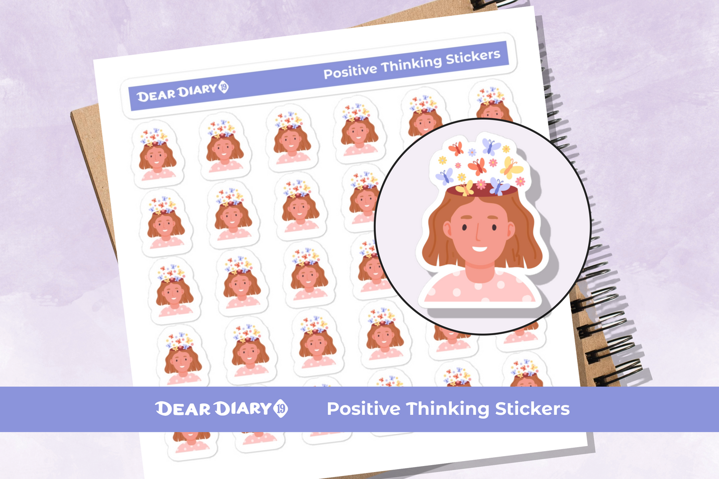 Positive Vibes Thinking Planner Stickers sheet - PTSH04