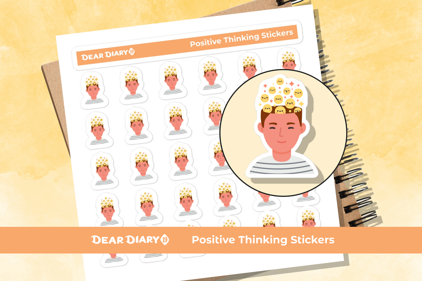 Positive Vibes Thinking Planner Stickers sheet - PTSH02