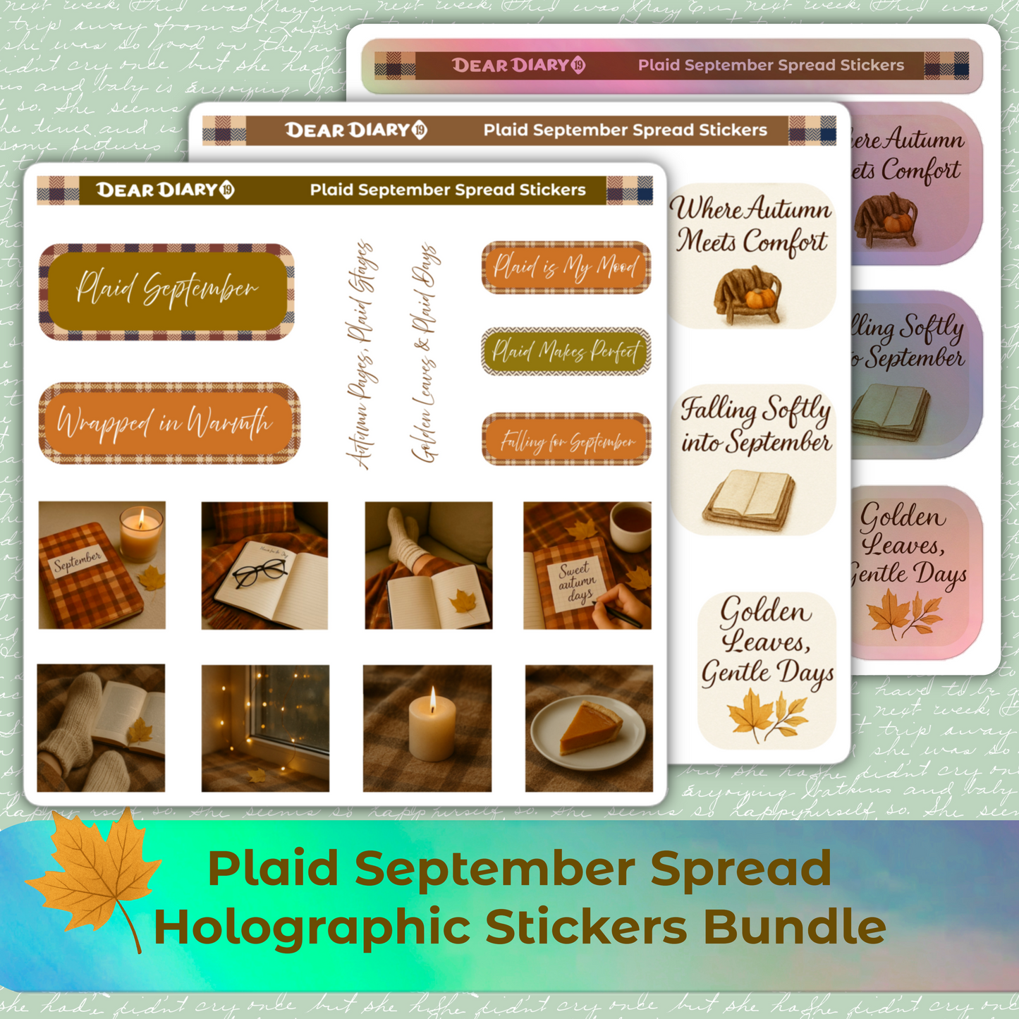 Plaid September spread stickers sheets bundle SPB1P02
