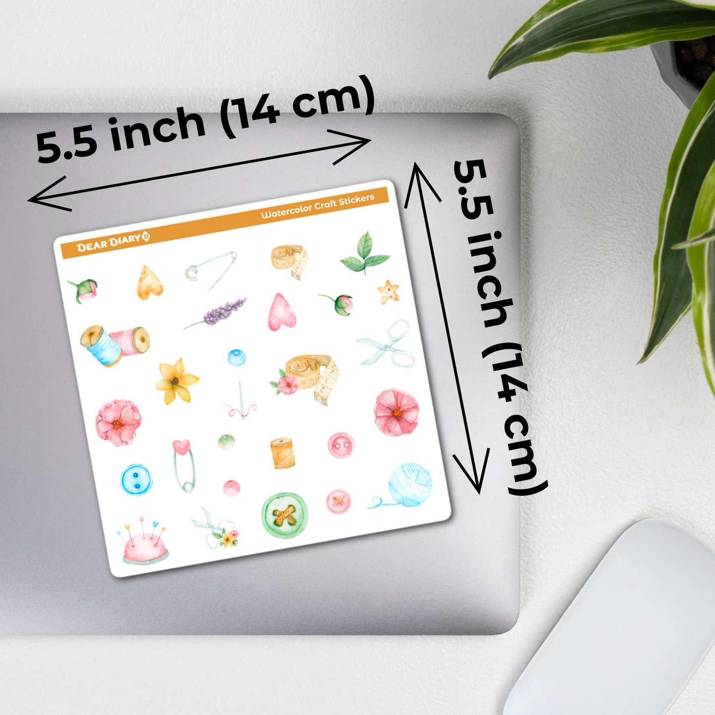 Watercolor craft journal stickers sheet WCPS02