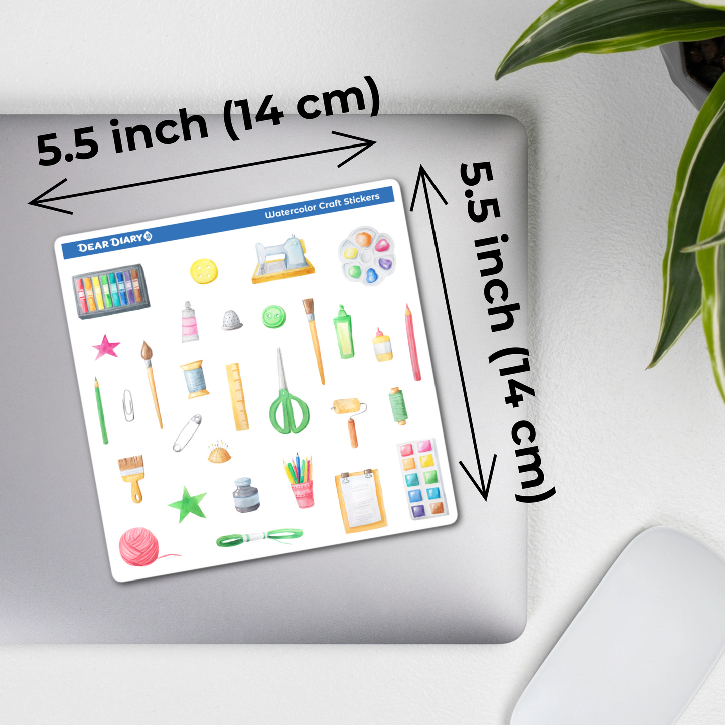 Watercolor craft journal stickers sheet WCPS01