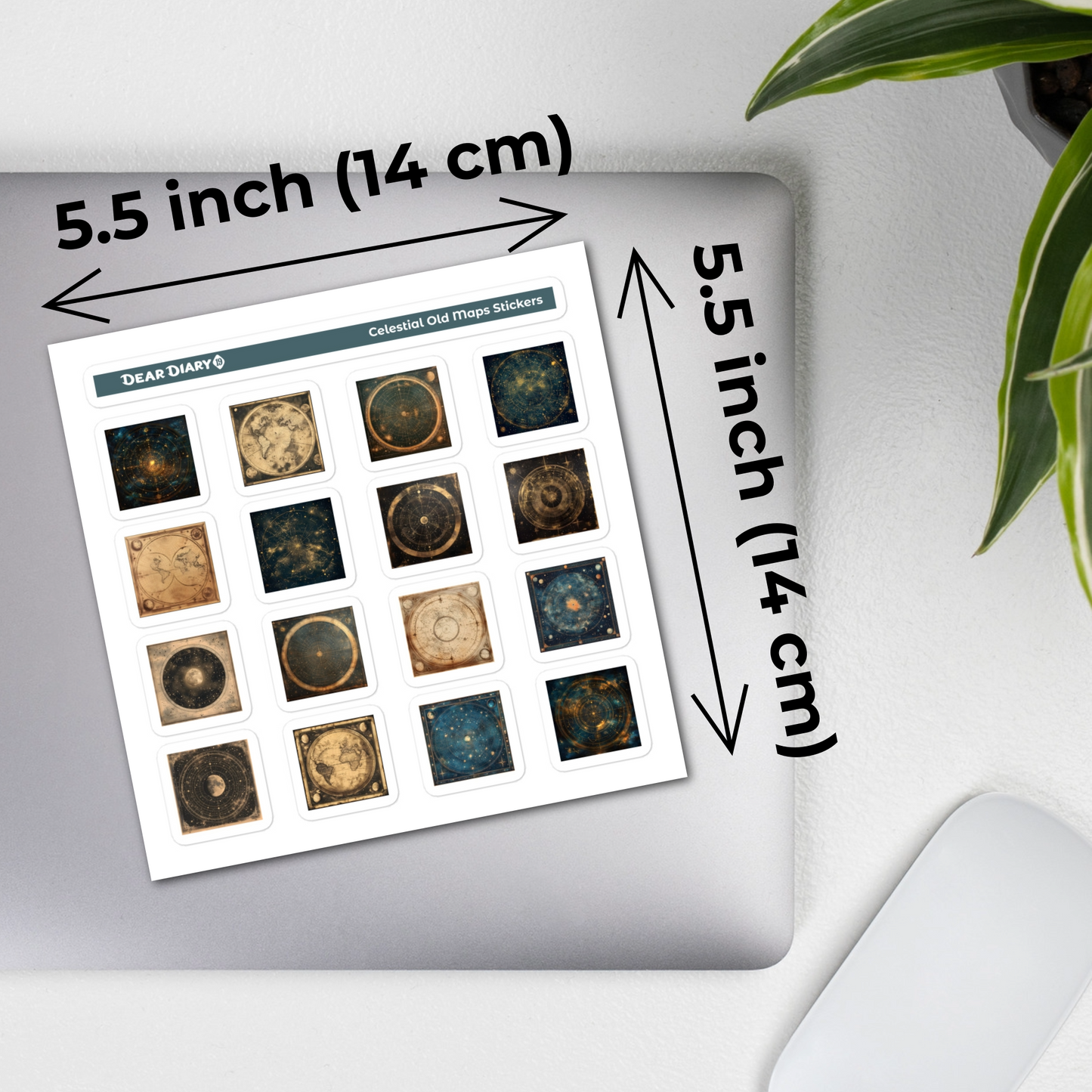 Celestial old maps journal stickers sheet CMSM01