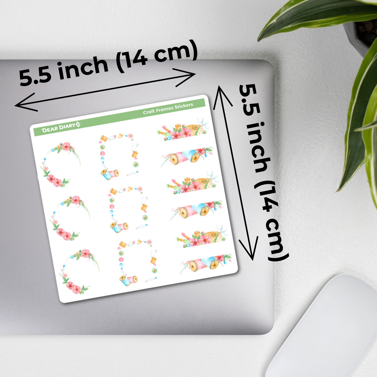Watercolor craft frames journal stickers sheet WCPS03