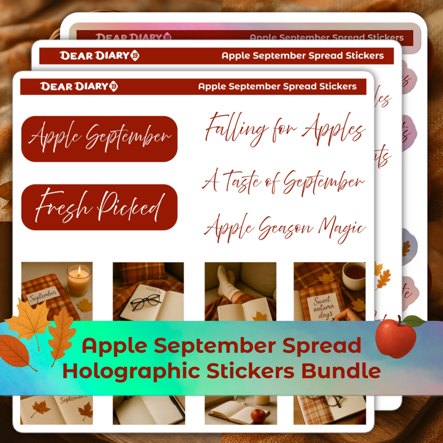 Apple September spread stickers sheets bundle SPB1P03