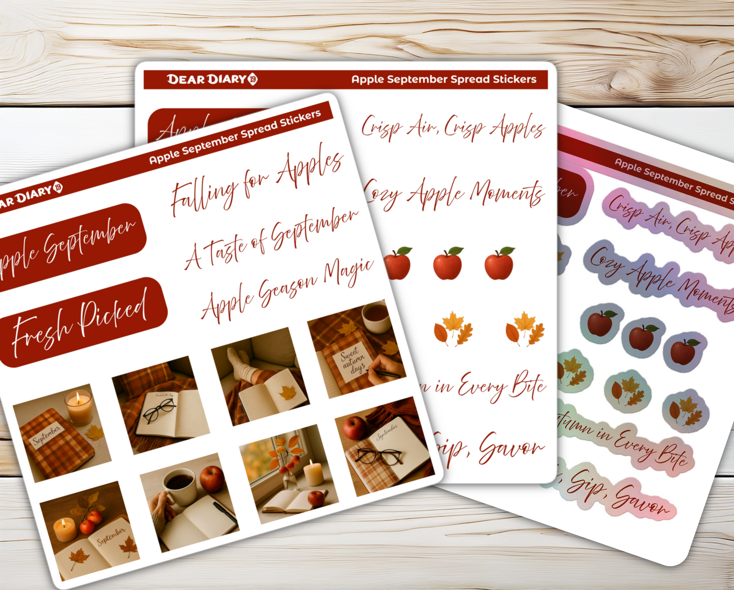 Apple September spread stickers sheets bundle SPB1P03