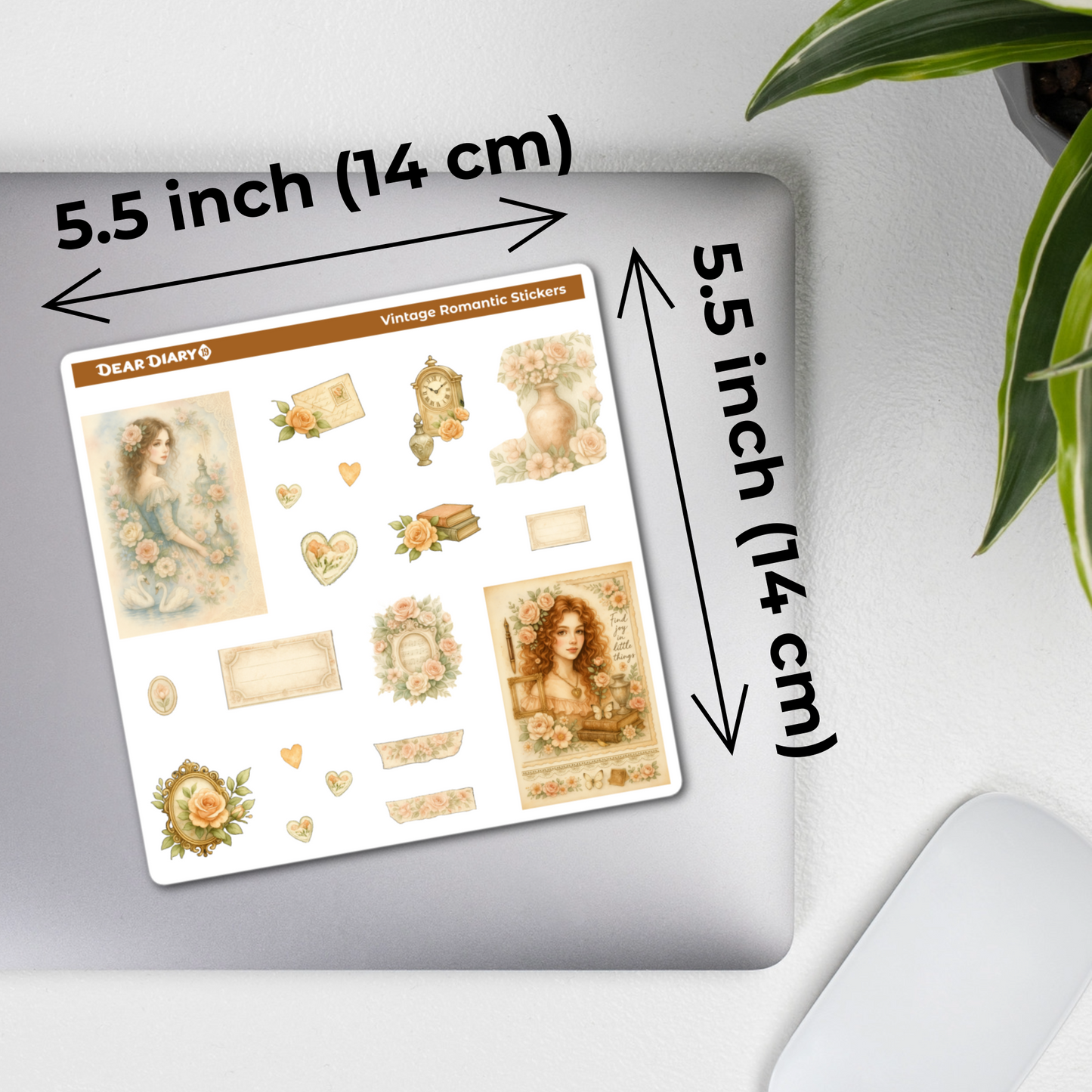 Vintage boudoir journal stickers sheet WBPS01