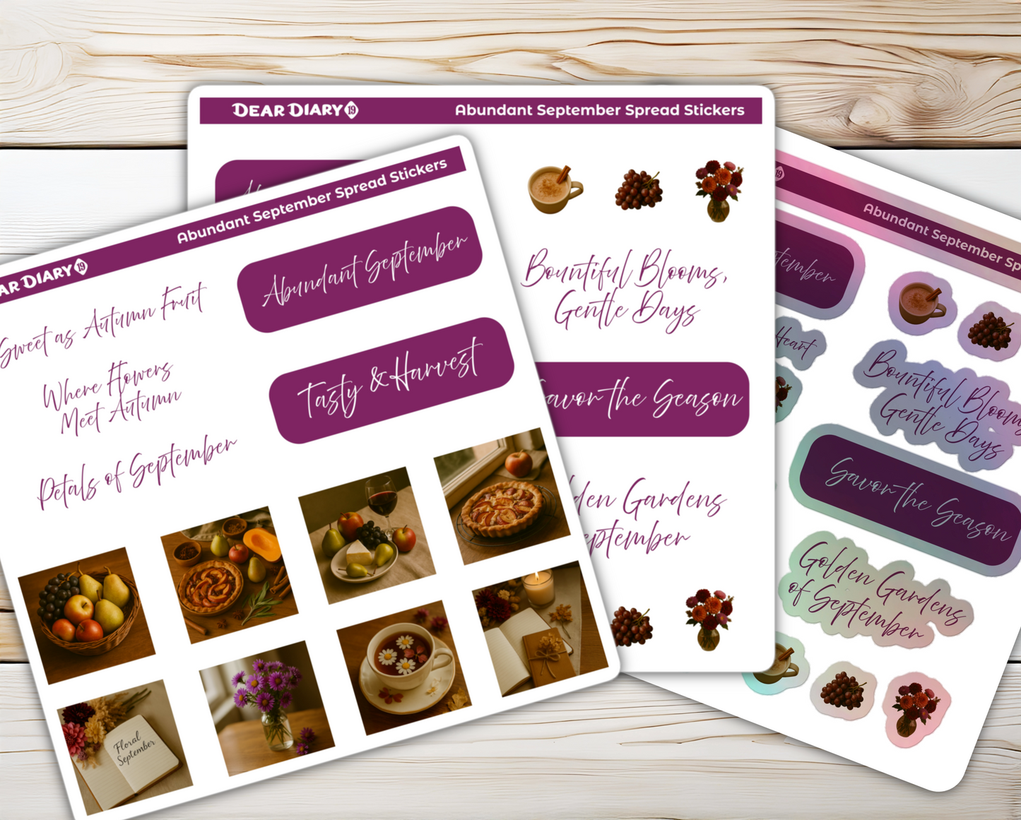 Abundant September spread stickers sheets bundle SPB1P04