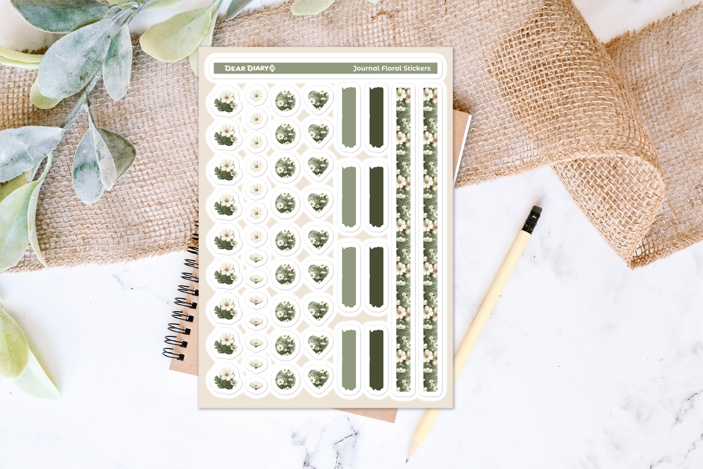 Big floral journal stickers sheet FJSH04