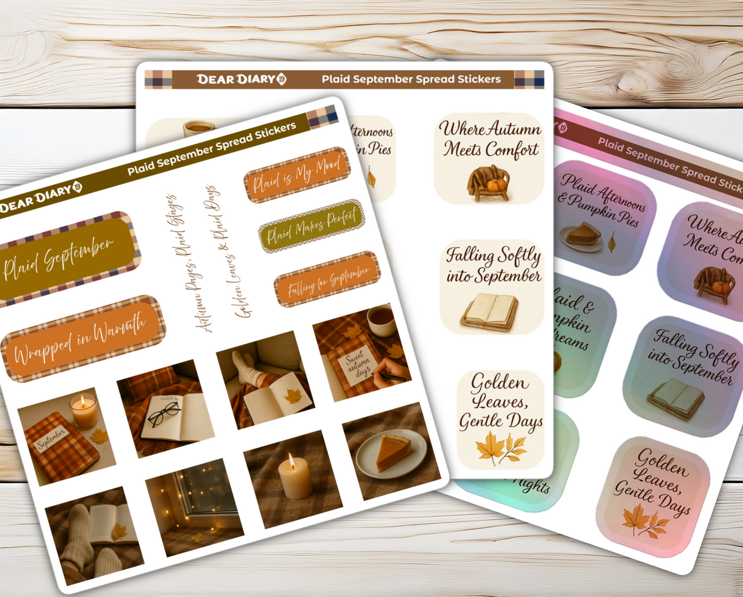 Plaid September spread stickers sheets bundle SPB1P02