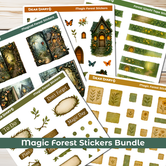 Whimsy forest stickers bundle WFBU01
