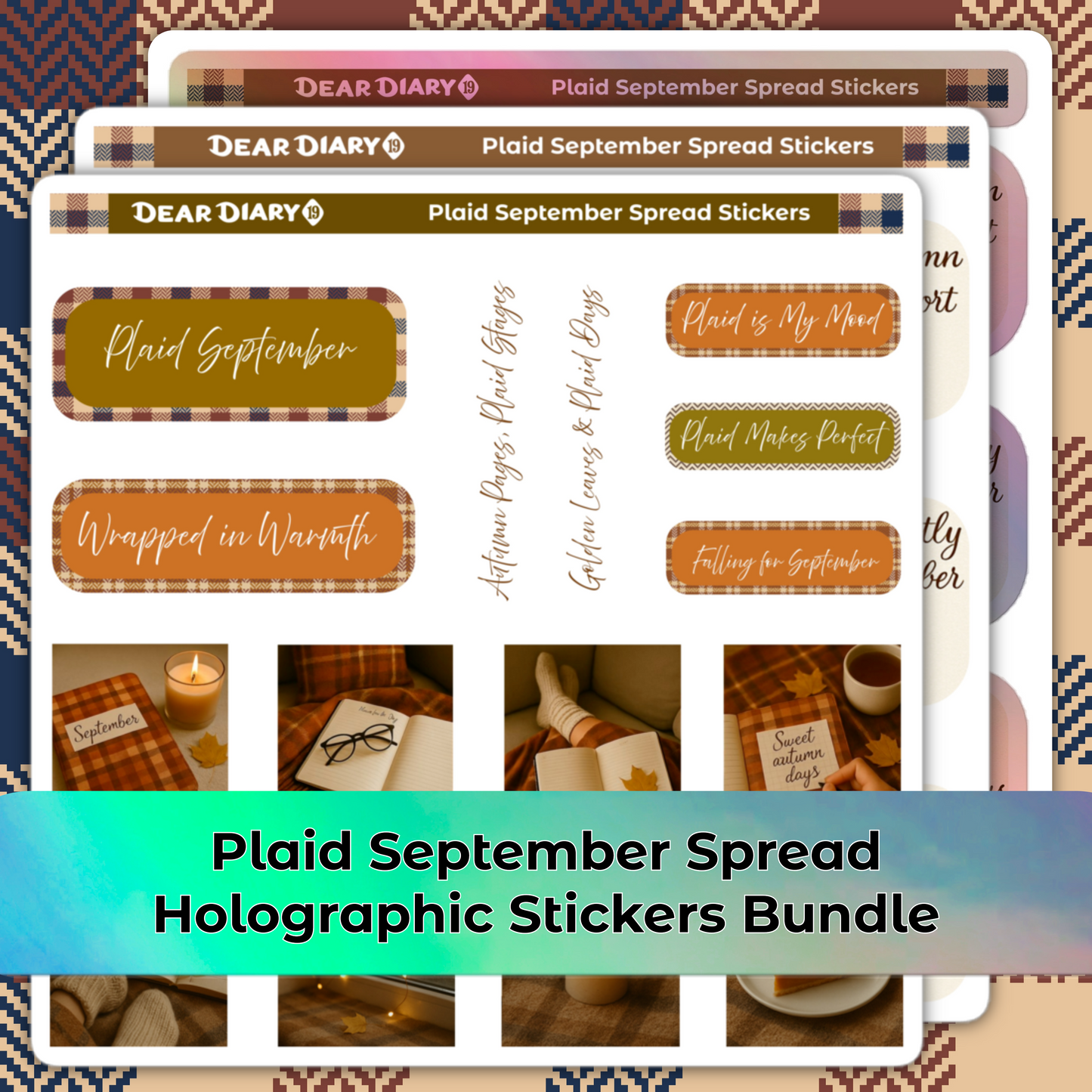 Plaid September spread stickers sheets bundle SPB1P02