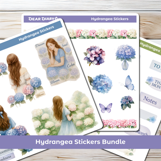 Hydrangea stickers bundle HFBU01