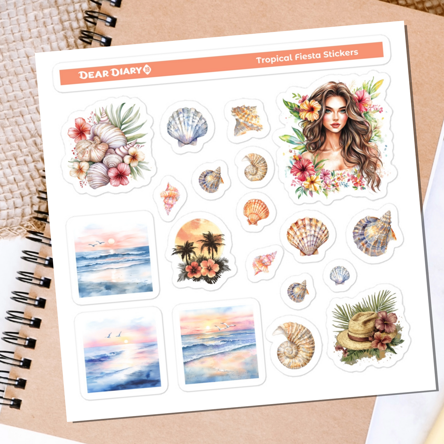 Tropical journal stickers sheet TRSS01