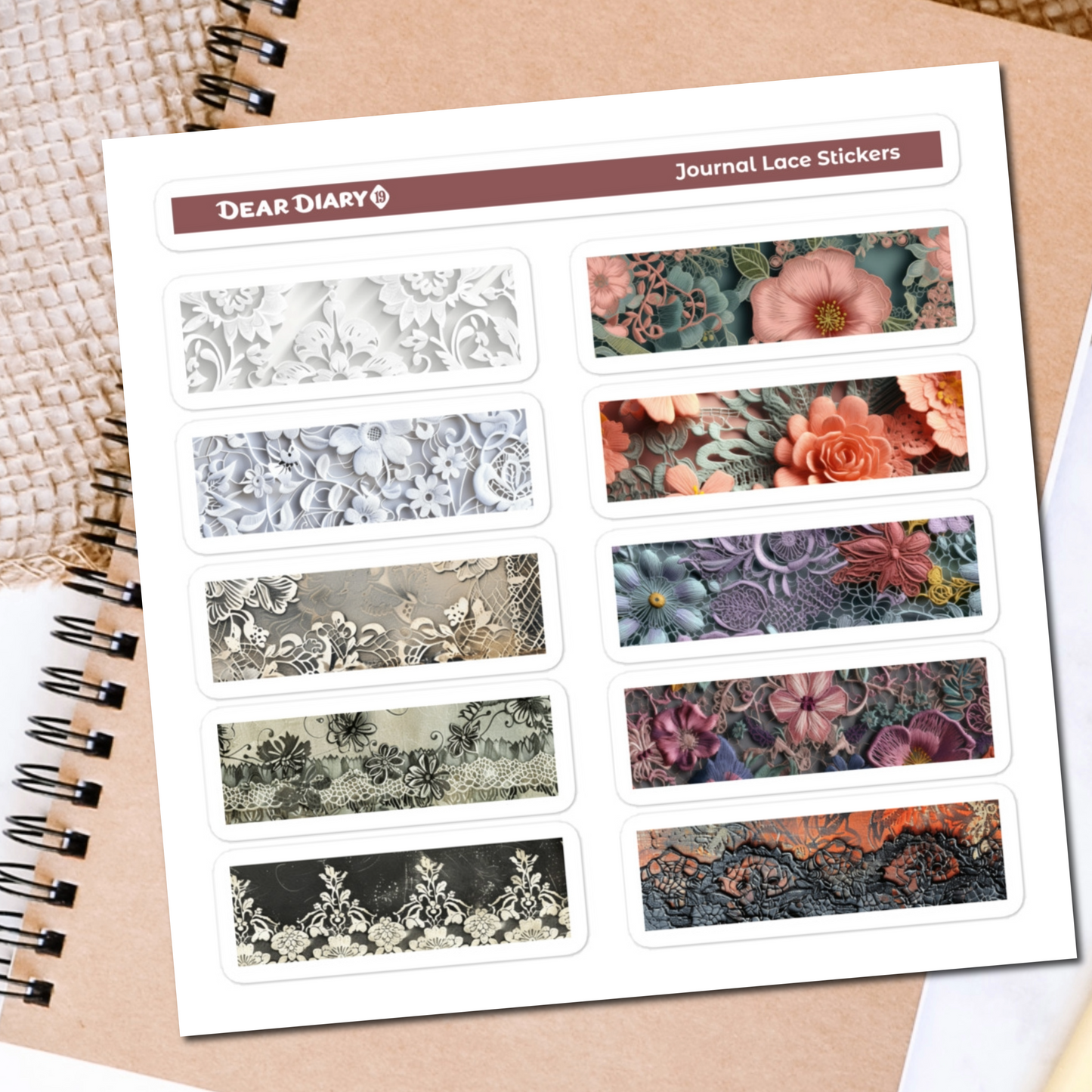 Torn journal stickers sheet TOSM02