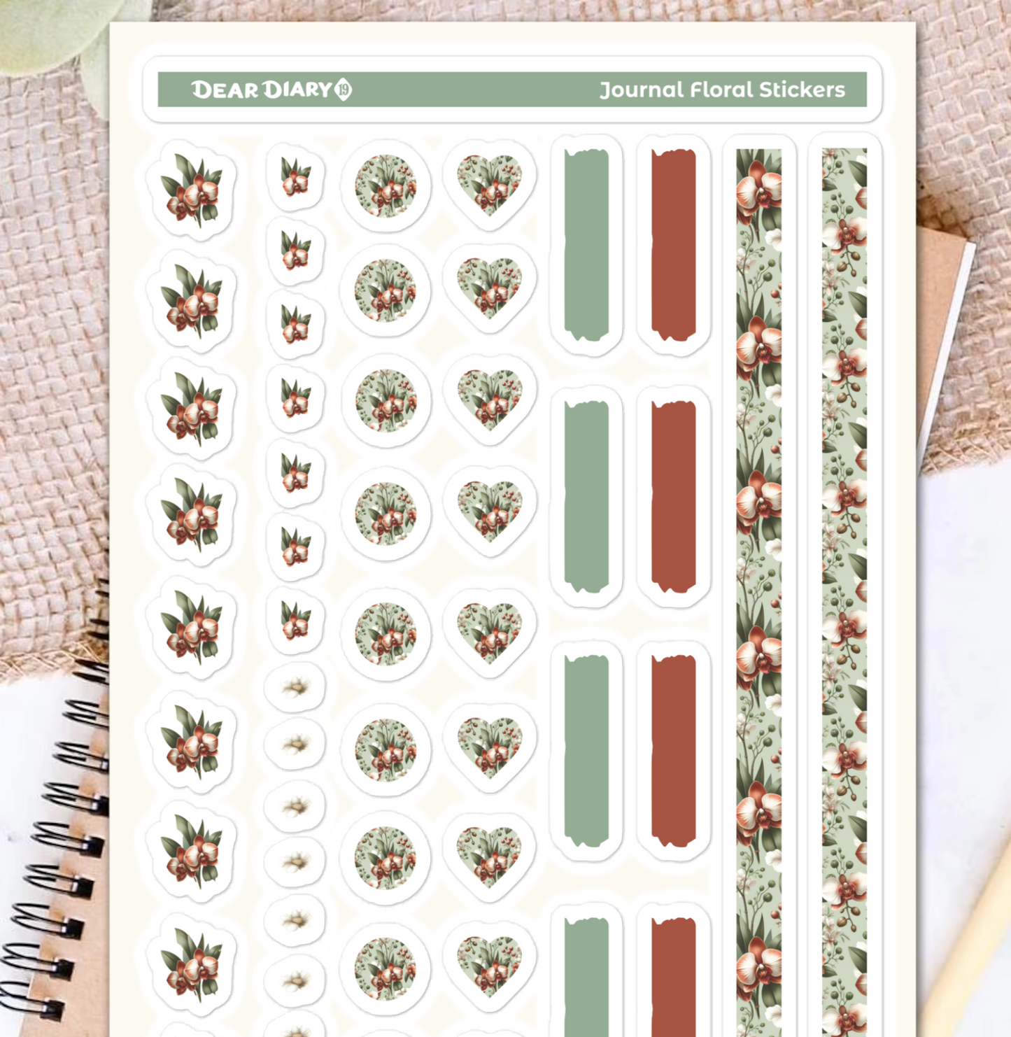Big floral journal stickers sheet FJSH07