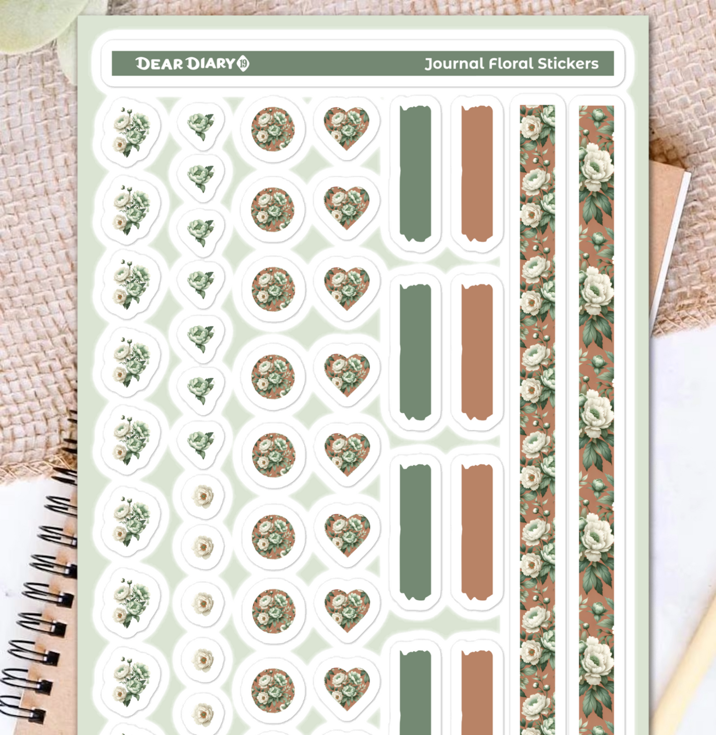 Big floral journal stickers sheet FJSH08