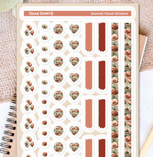 Big floral journal stickers sheet FJSH05