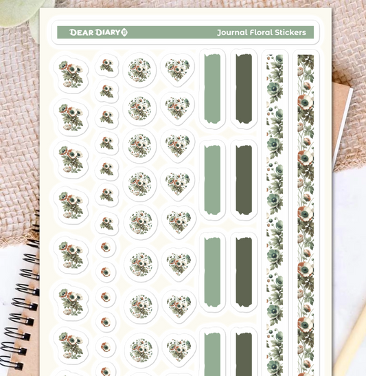 Big floral journal stickers sheet FJSH06