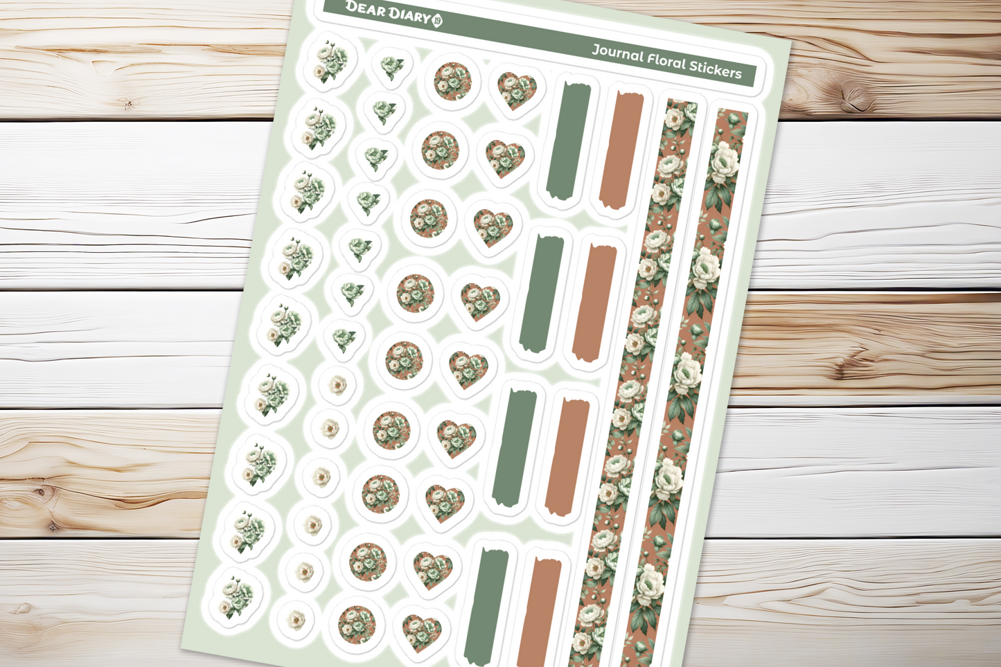 Big floral journal stickers sheet FJSH08
